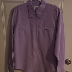 Christopher & Banks Womens Lavender Button Down Shirt
